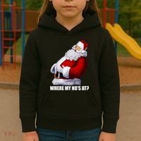 Where My Ho's At? Santa Quote Kids Hoodie thumb 3