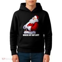 Where My Ho's At? Santa Quote Kids Hoodie thumb 4