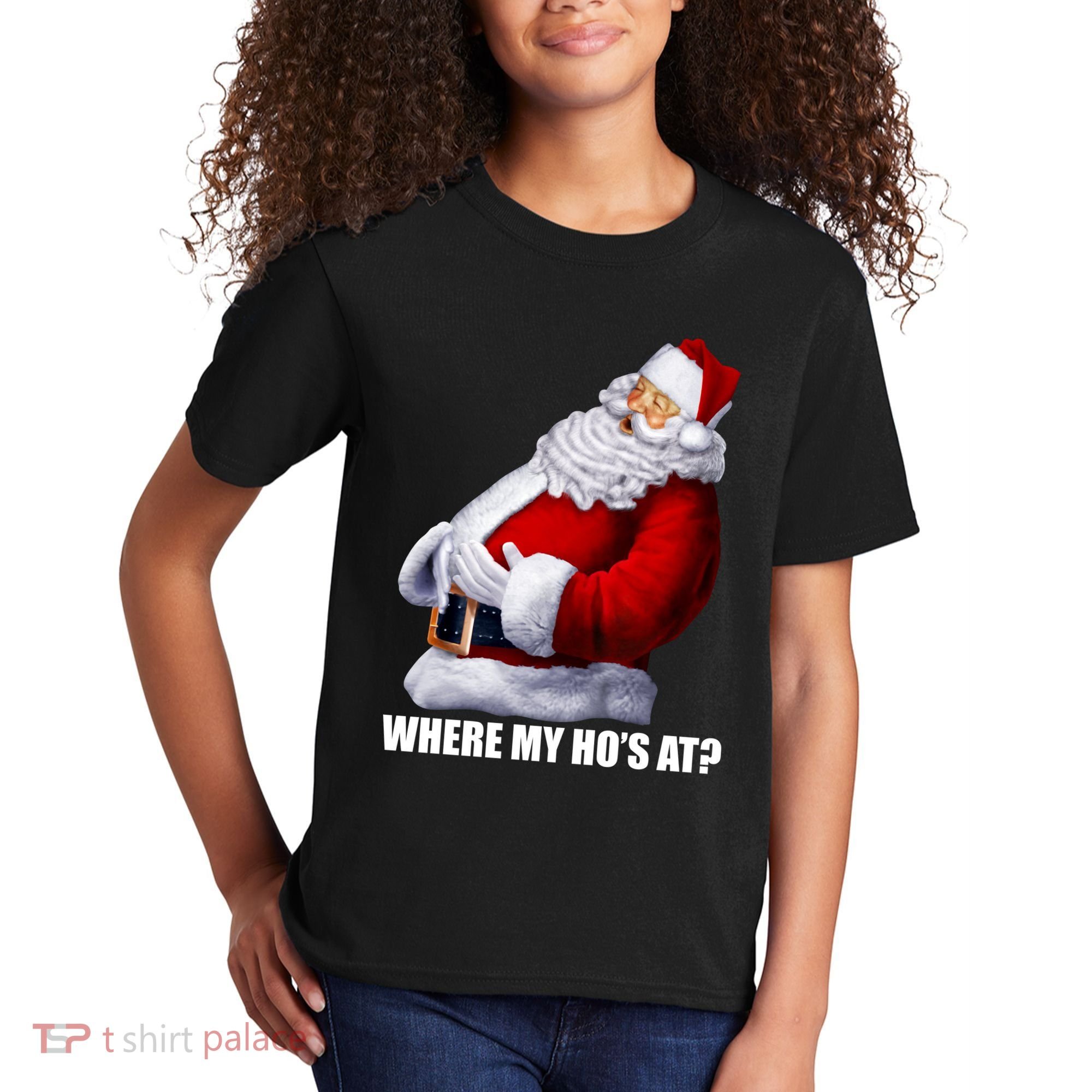 Where My Ho's At? Santa Quote Kids T-Shirt