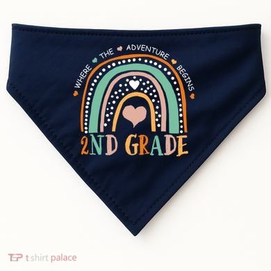 Where The Adventure Begins 2nd Grade USA-Made Doggie Bandana