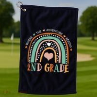 Where The Adventure Begins 2nd Grade Golf Towel thumb 1