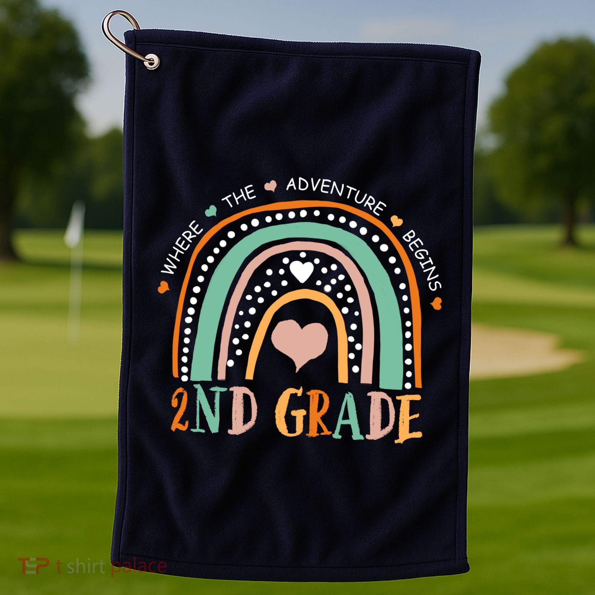 Where The Adventure Begins 2nd Grade Golf Towel