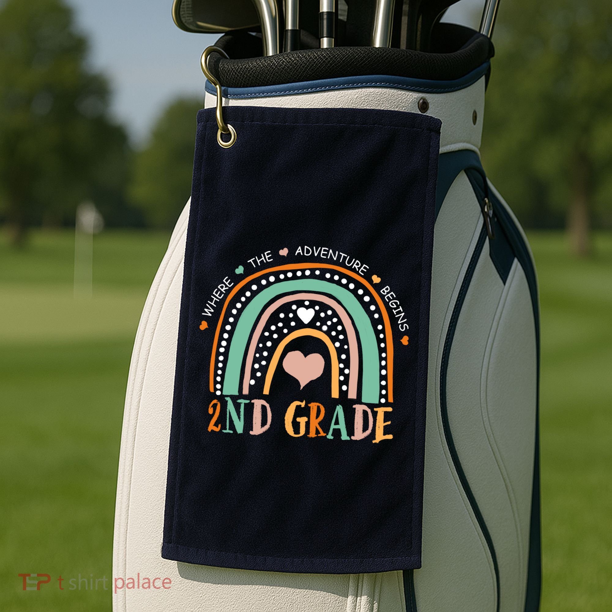Where The Adventure Begins 2nd Grade Golf Towel