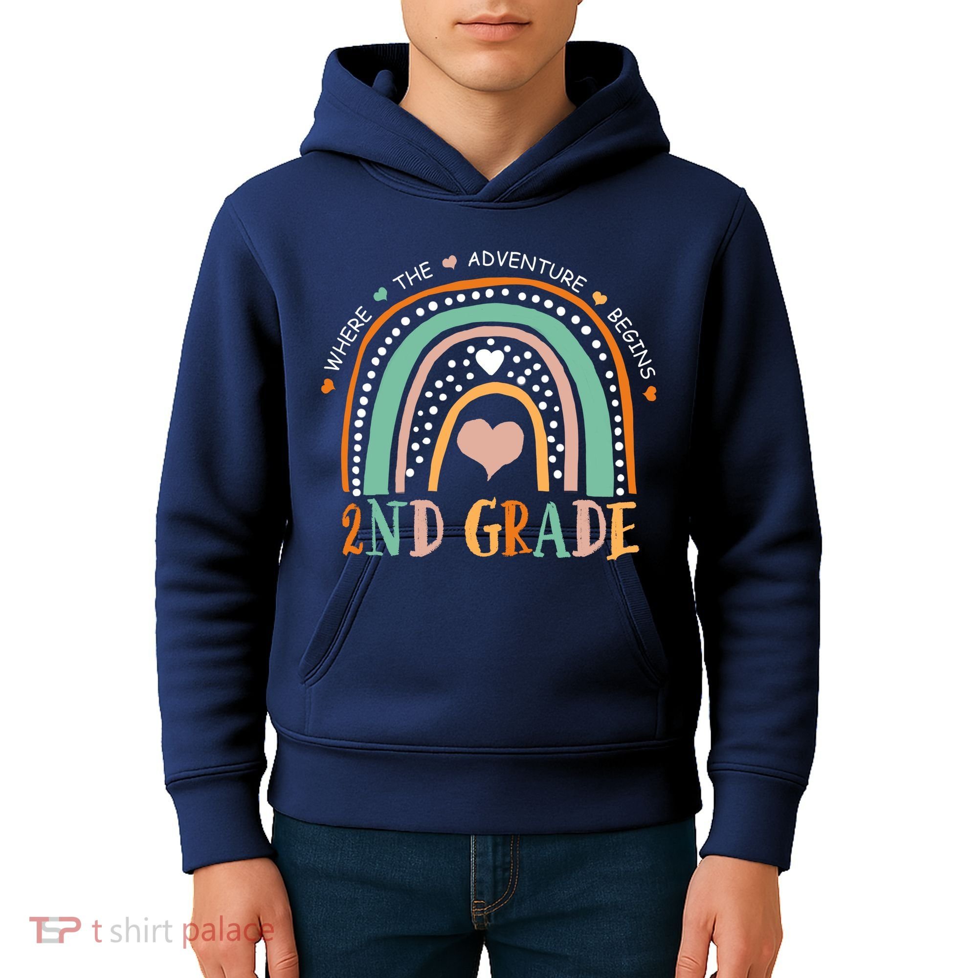 Where The Adventure Begins 2nd Grade Kids Hoodie