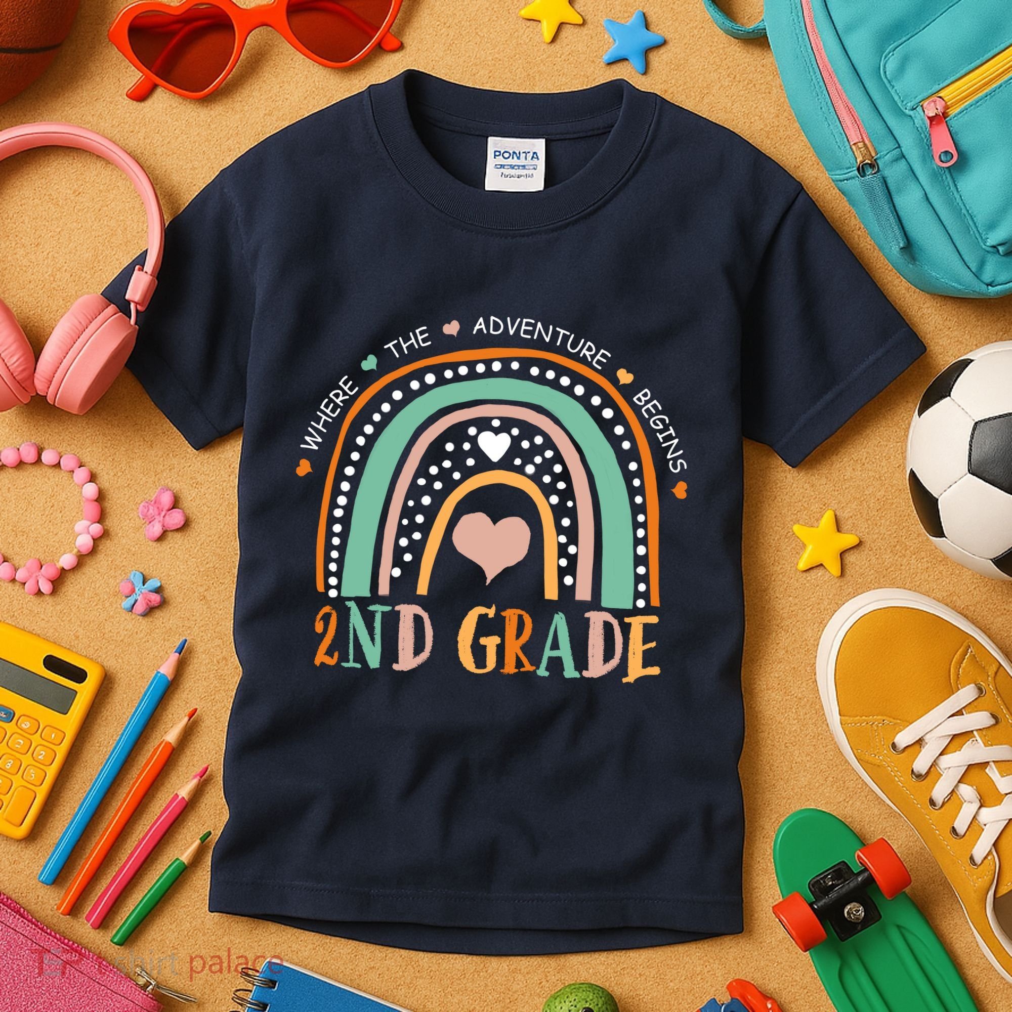 Where The Adventure Begins 2nd Grade Kids T-Shirt
