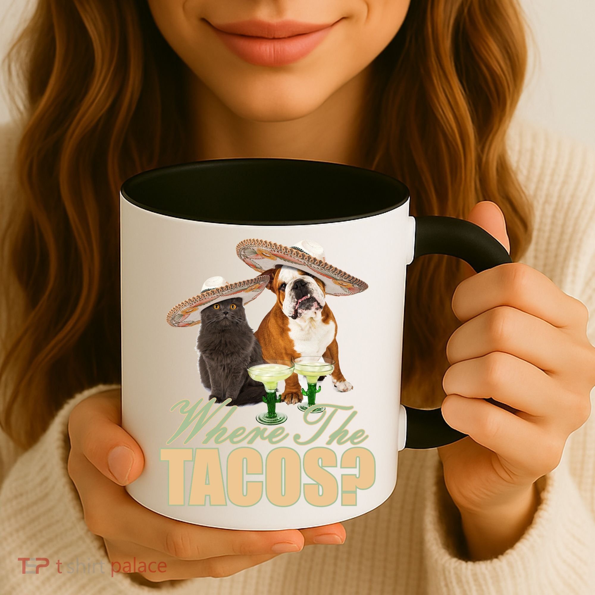 Where The Tacos? Cat Dog Coffee Mug