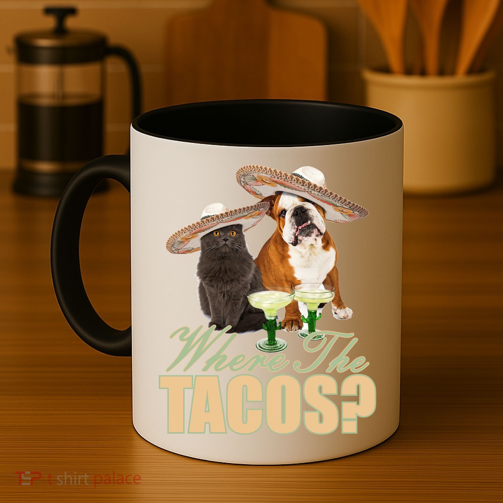 Where The Tacos? Cat Dog Coffee Mug