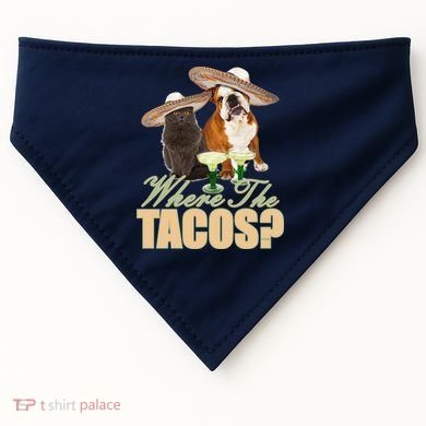 Where The Tacos? Cat Dog USA-Made Doggie Bandana