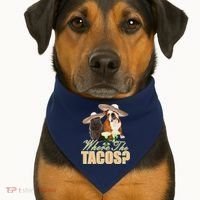 Where The Tacos? Cat Dog USA-Made Doggie Bandana thumb 1