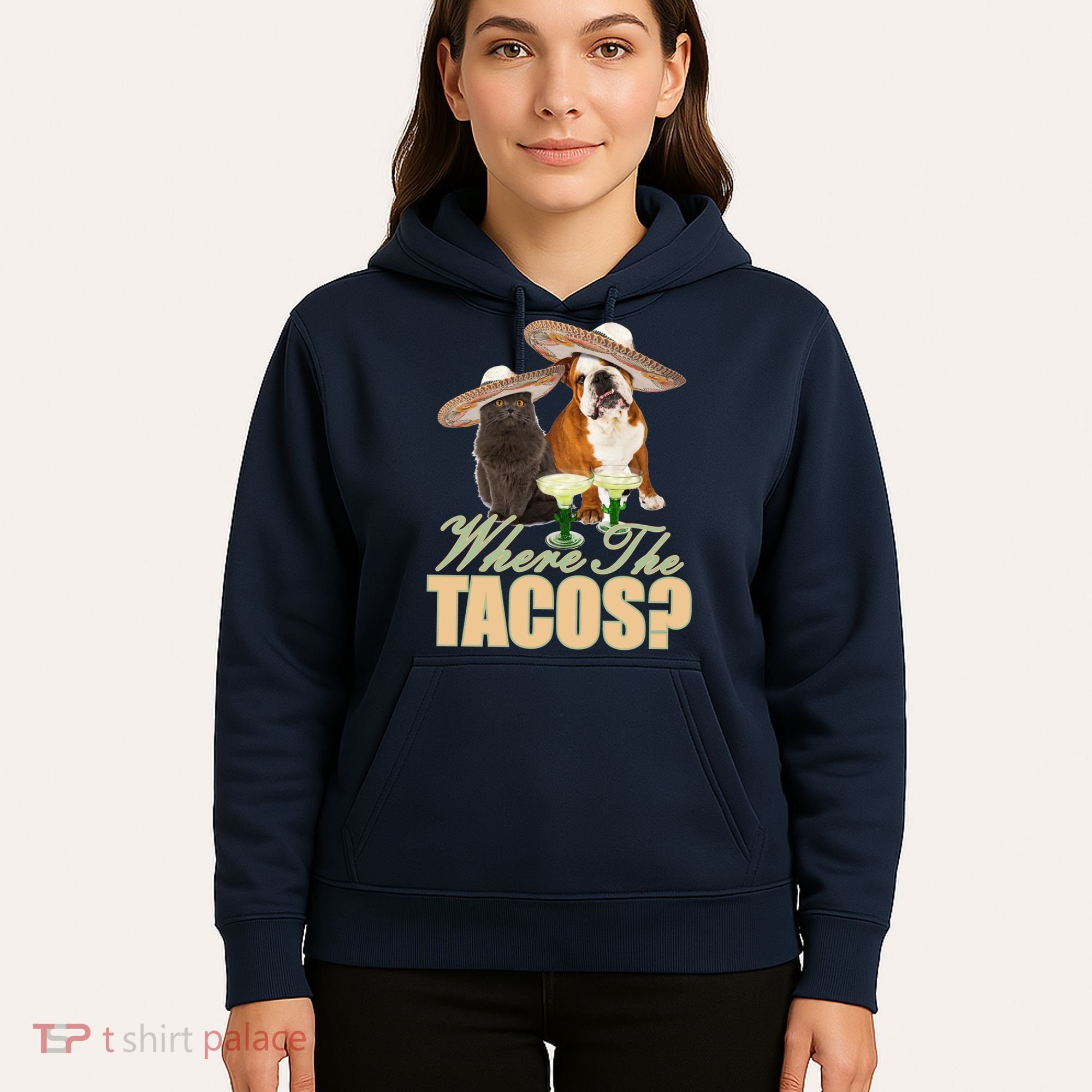 Where The Tacos? Cat Dog Hoodie