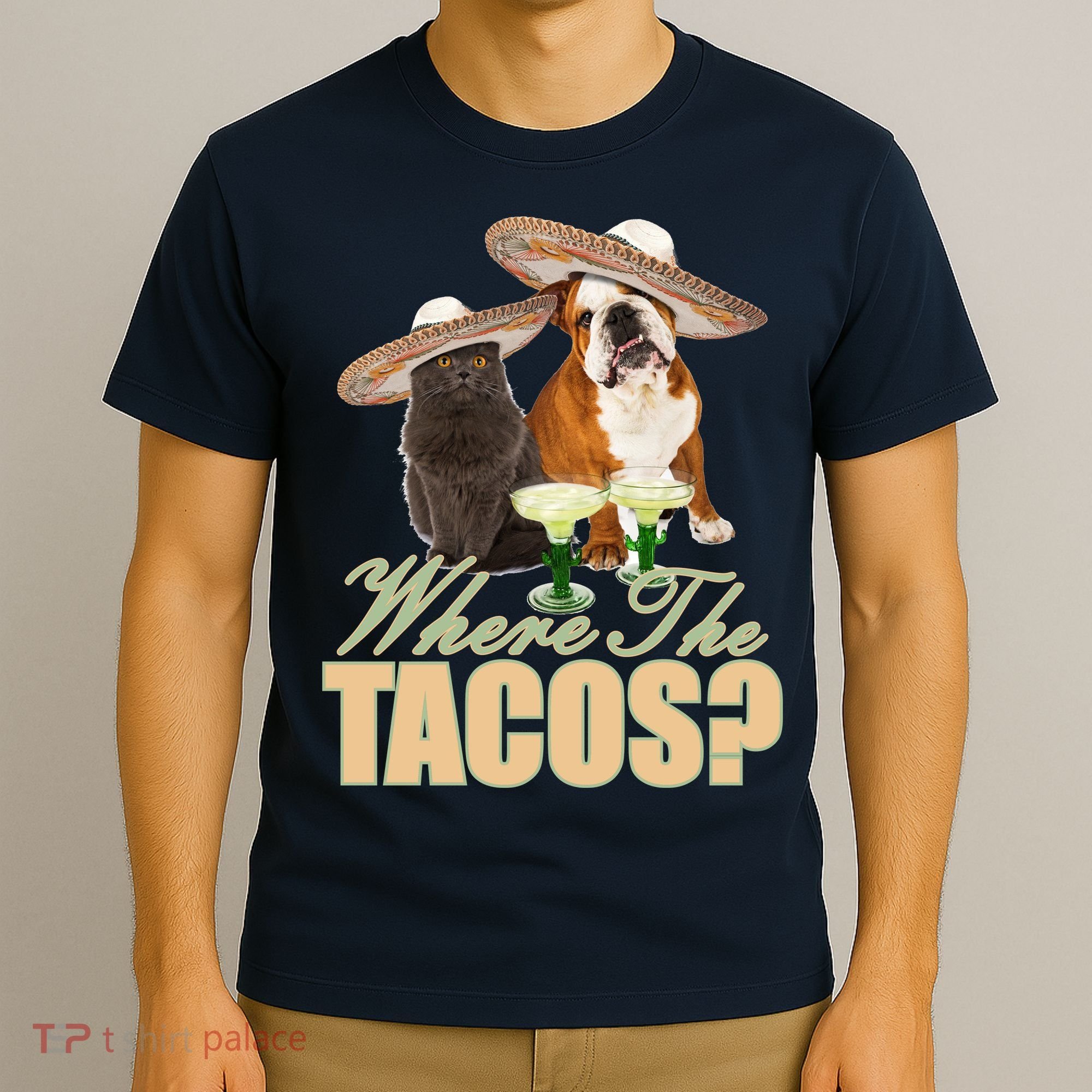 Where The Tacos? Cat Dog T-Shirt