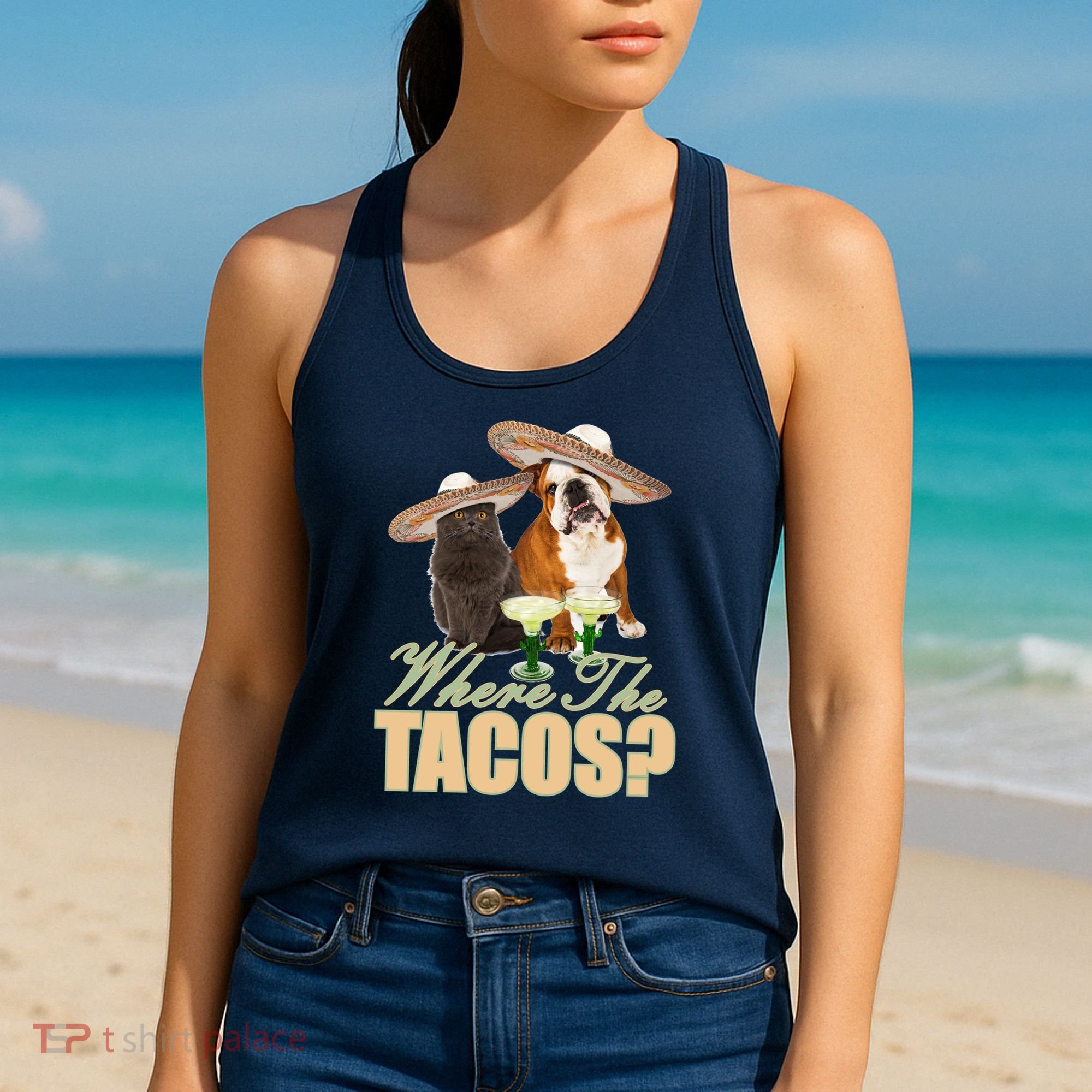 Where The Tacos? Cat Dog Women's Tank Top