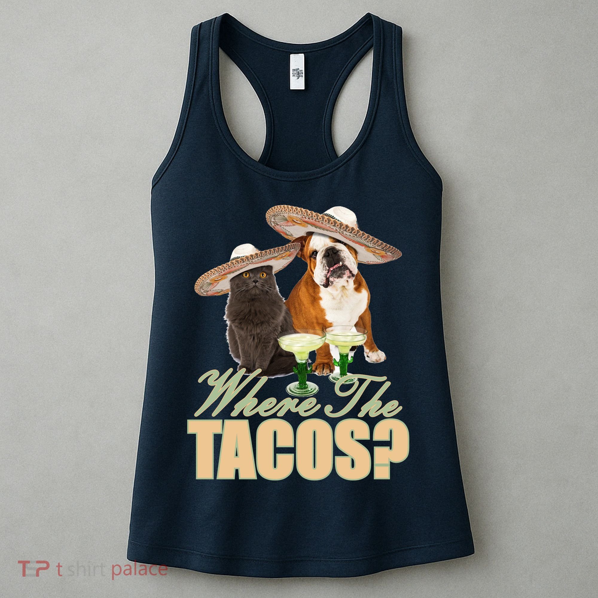 Where The Tacos? Cat Dog Women's Tank Top