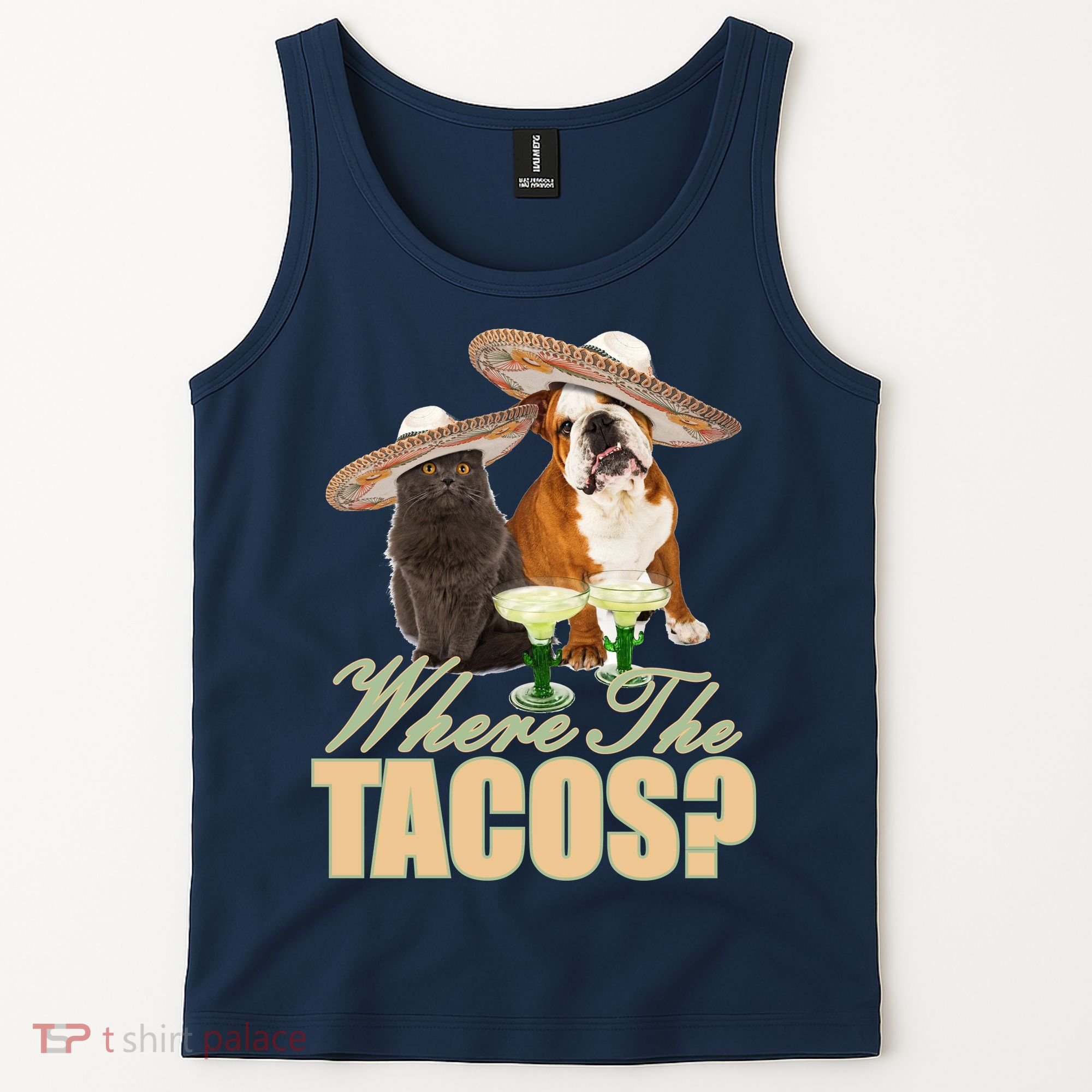 Where The Tacos? Cat Dog Tank Top