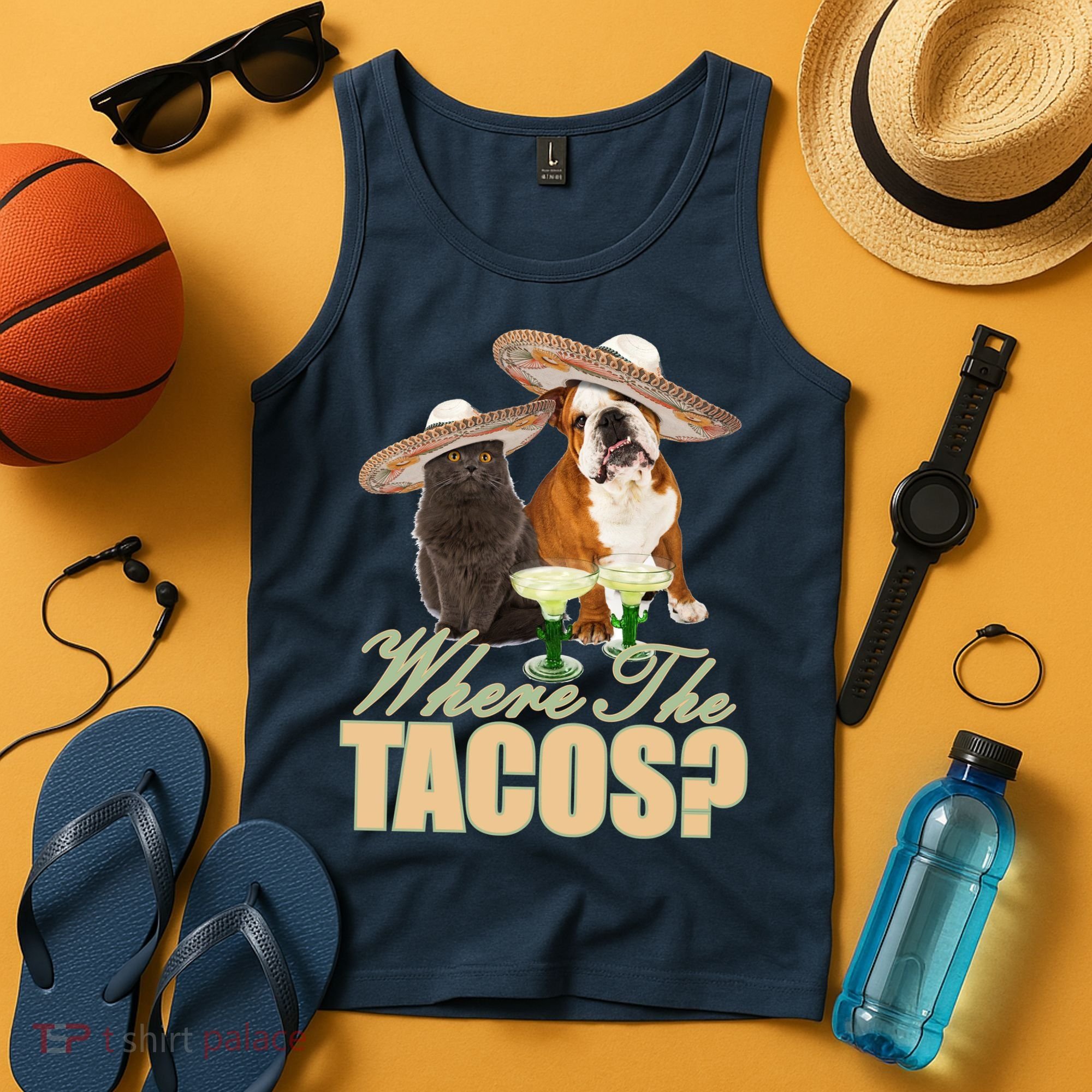 Where The Tacos? Cat Dog Tank Top
