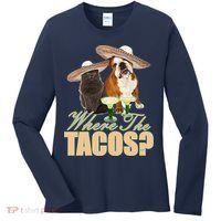 Where The Tacos? Cat Dog Women's Long Sleeve Shirt thumb 0