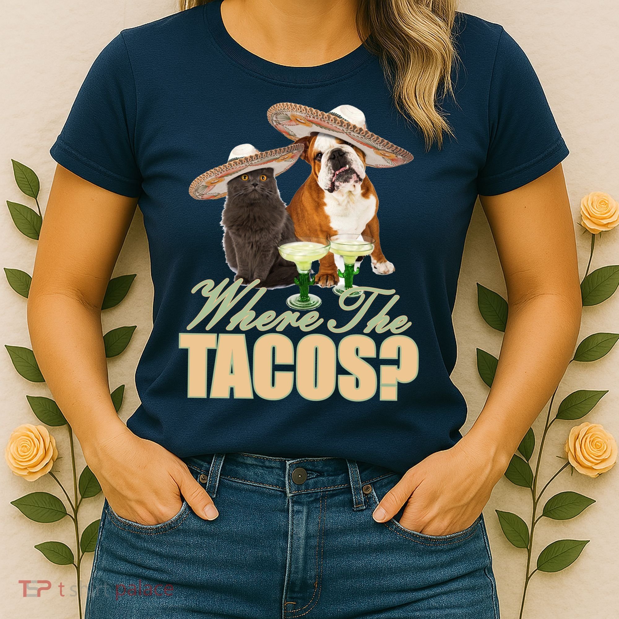 Where The Tacos? Cat Dog Women's T-Shirt