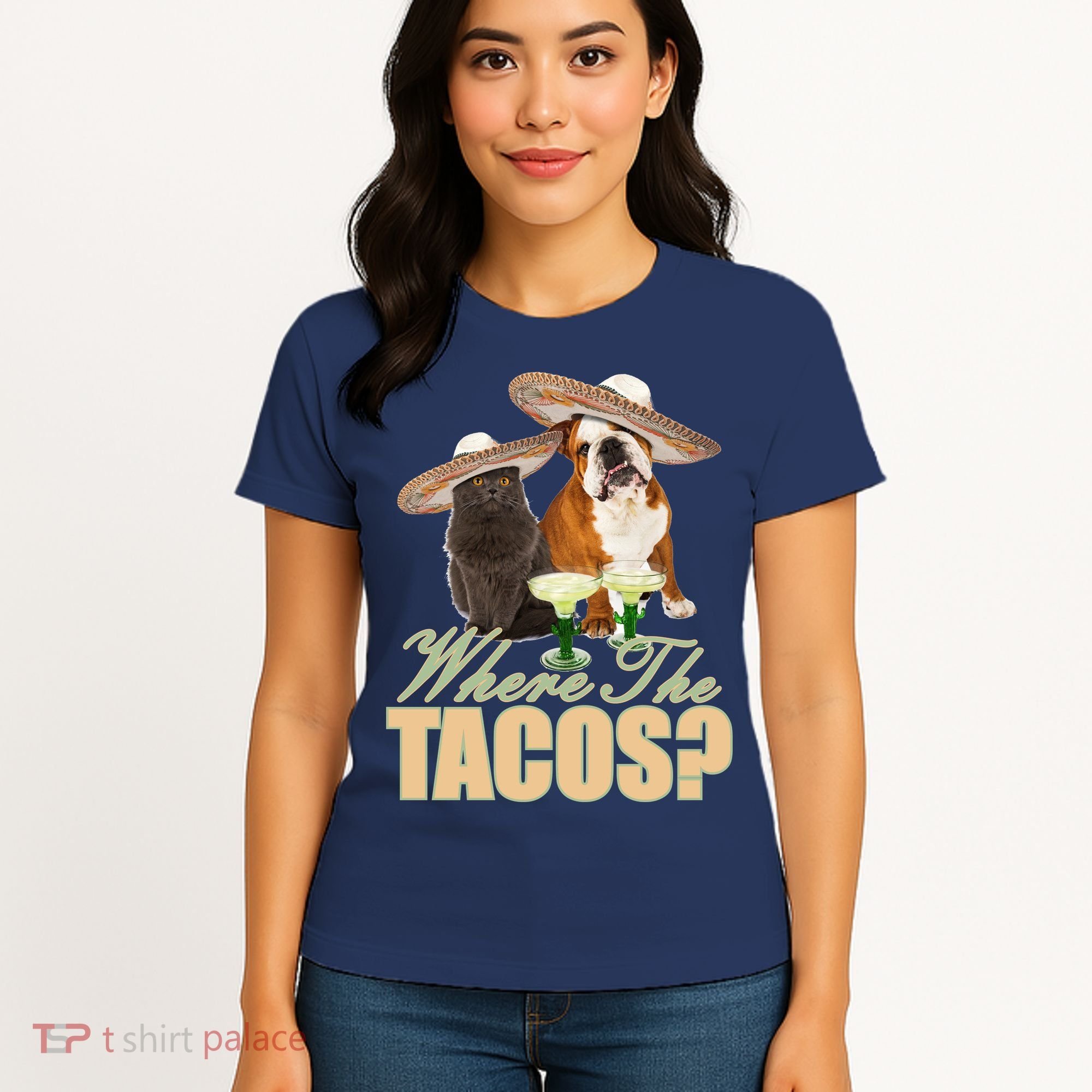 Where The Tacos? Cat Dog Women's T-Shirt