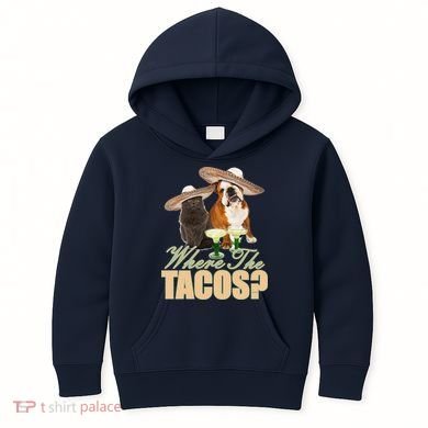 Where The Tacos? Cat Dog Kids Hoodie