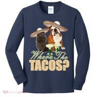 Where The Tacos? Cat Dog Kids Long Sleeve Shirt thumb 0