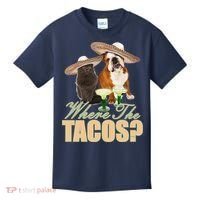 Where The Tacos? Cat Dog Kids T-Shirt thumb 0