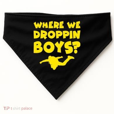 Where We Droppin Boys Funny Gamer USA-Made Doggie Bandana