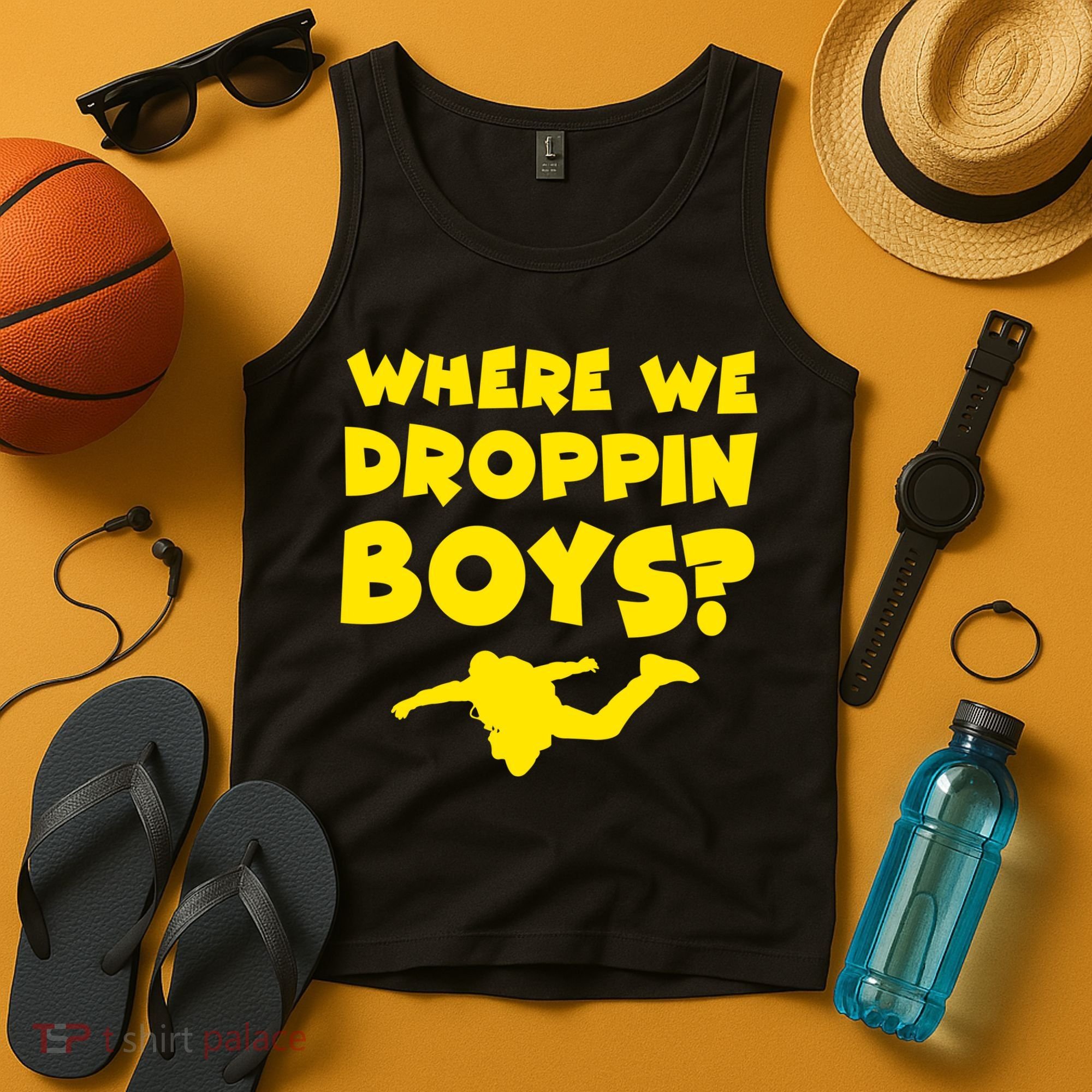 Where We Droppin Boys Funny Gamer Tank Top