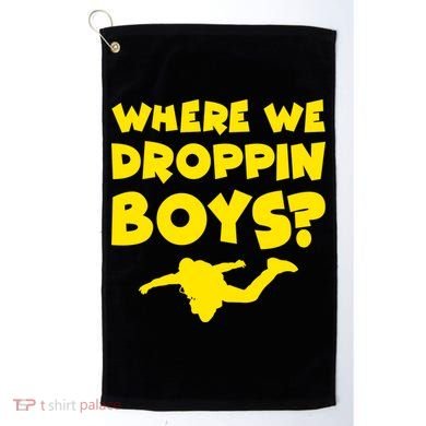 Where We Droppin Boys Funny Gamer Golf Towel