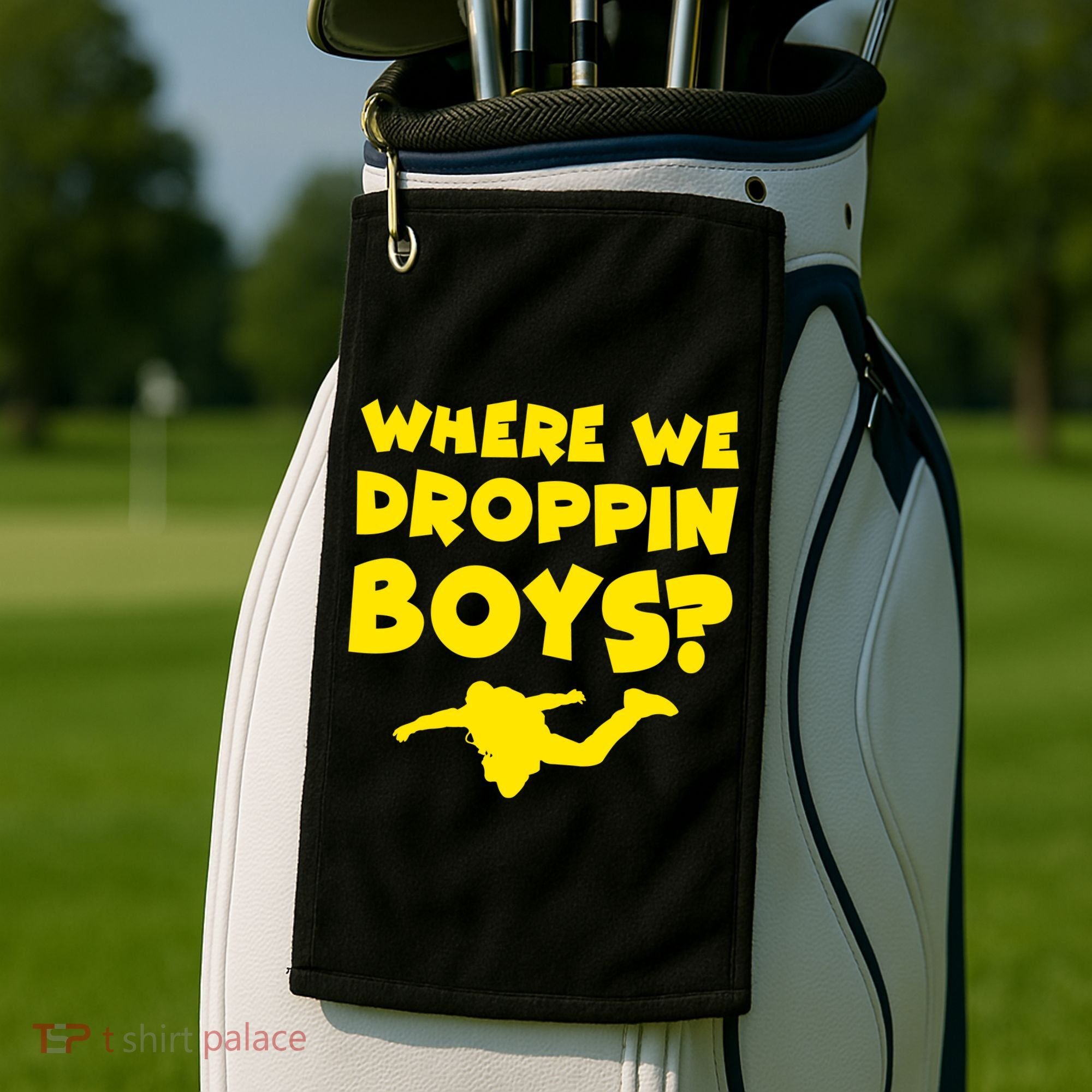 Where We Droppin Boys Funny Gamer Golf Towel