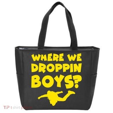 Where We Droppin Boys Funny Gamer Tote Bag