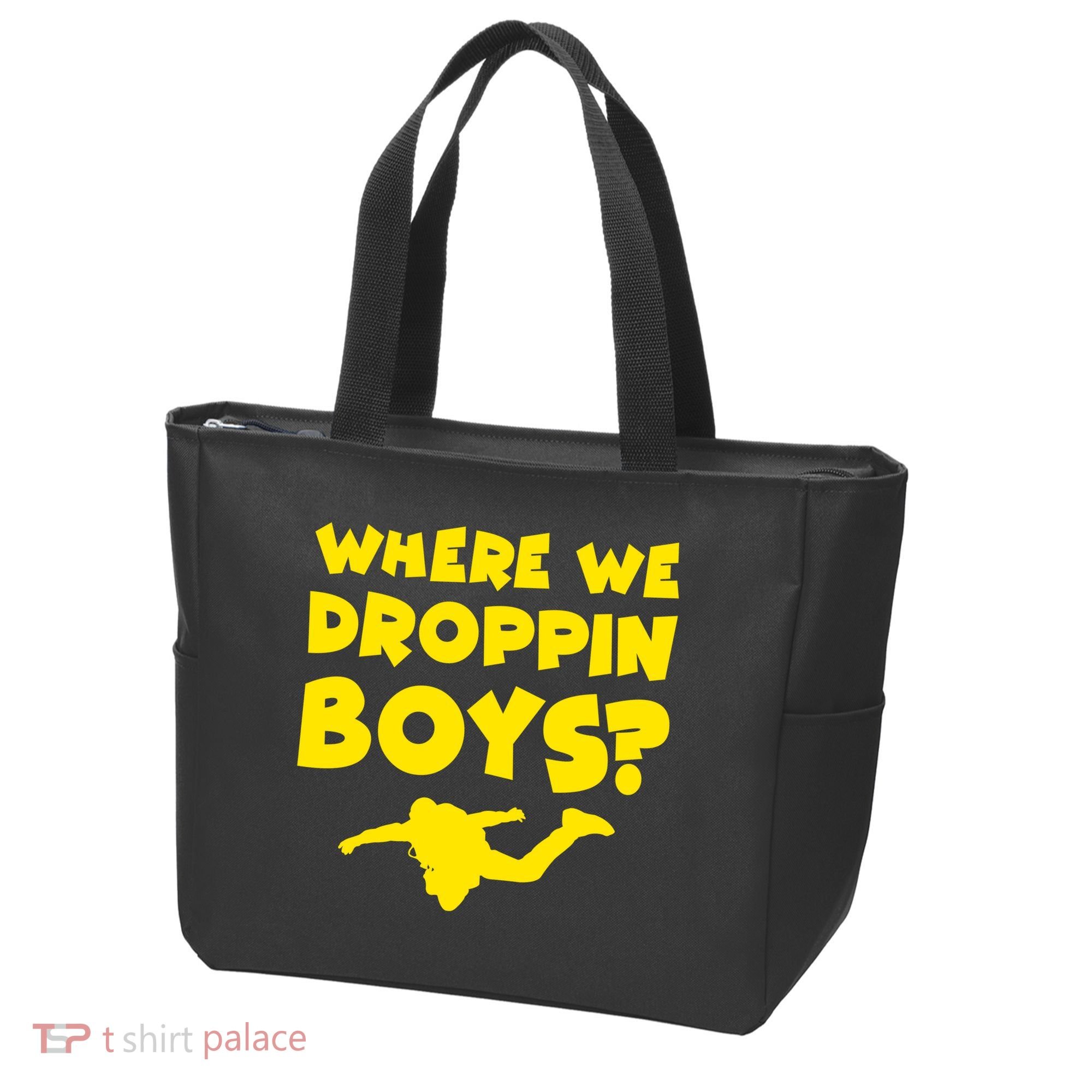 Where We Droppin Boys Funny Gamer Tote Bag