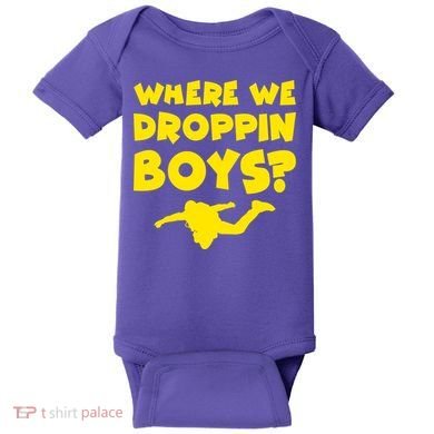 Where We Droppin Boys Funny Gamer Baby Bodysuit