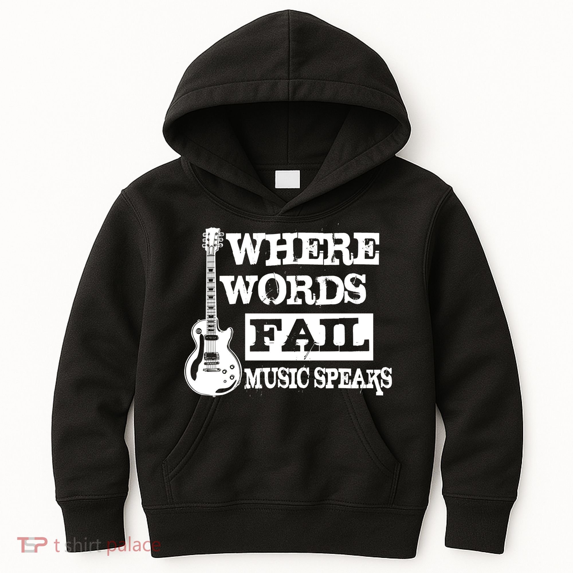 Where Words Fail Music Speaks Kids Hoodie