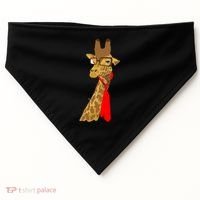 Where Would a Giraffe Wear a Tie? - Red Neck Tie USA-Made Doggie Bandana thumb 0