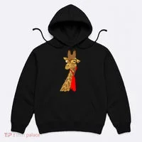 Where Would a Giraffe Wear a Tie? - Red Neck Tie Hoodie thumb 0