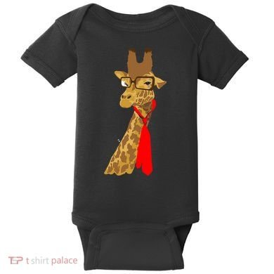 Where Would a Giraffe Wear a Tie? - Red Neck Tie Baby Bodysuit