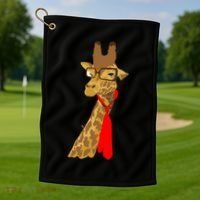 Where Would a Giraffe Wear a Tie? - Red Neck Tie Golf Towel thumb 1