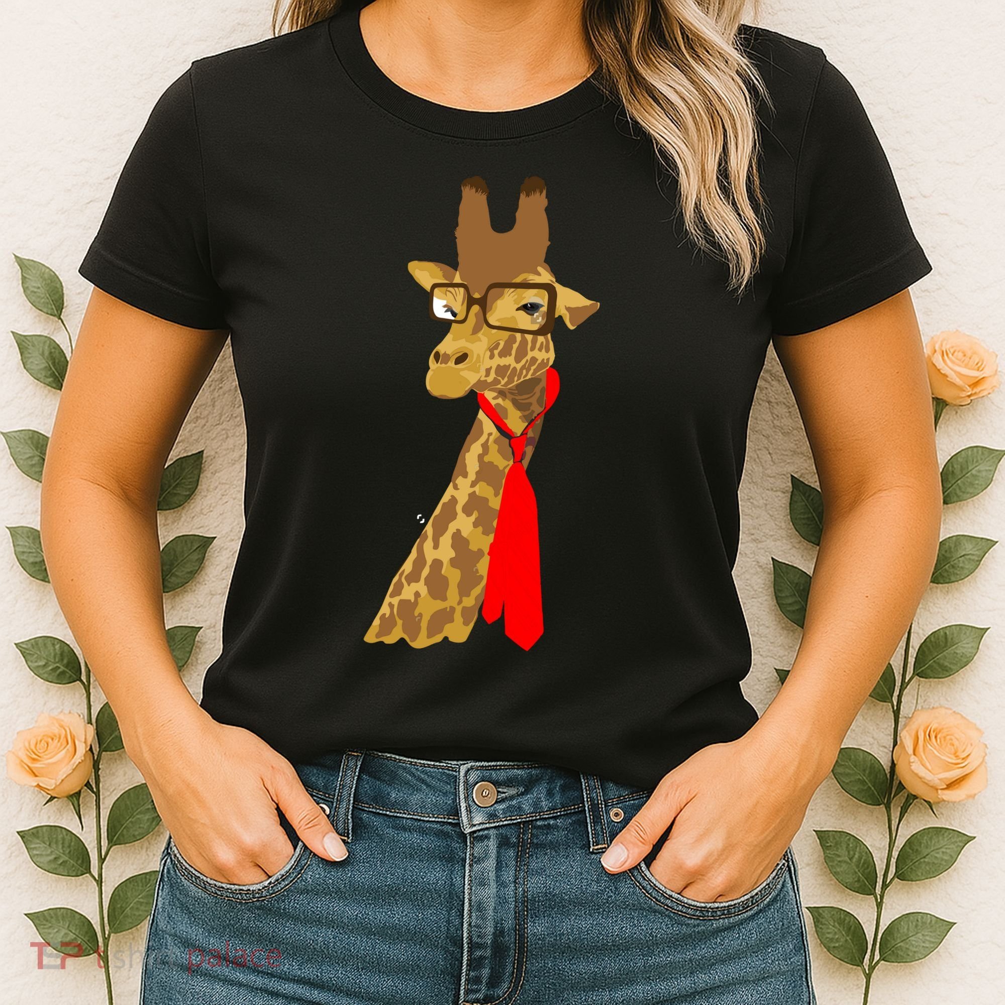 Where Would a Giraffe Wear a Tie? - Red Neck Tie Women's T-Shirt