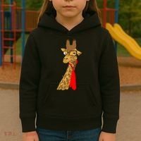 Where Would a Giraffe Wear a Tie? - Red Neck Tie Kids Hoodie thumb 3