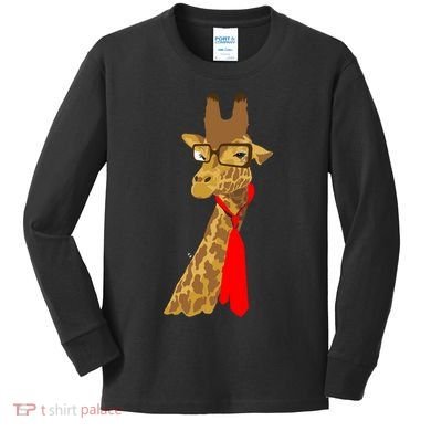 Where Would a Giraffe Wear a Tie? - Red Neck Tie Kids Long Sleeve Shirt
