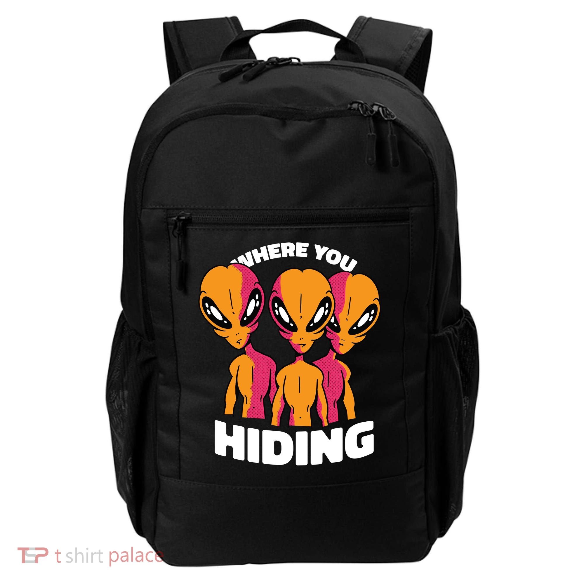 Where You Hiding Creepy Aliens Backpack