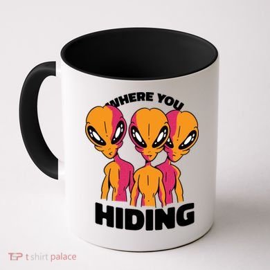 Where You Hiding Creepy Aliens Coffee Mug
