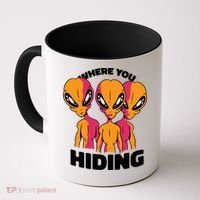 Where You Hiding Creepy Aliens Coffee Mug thumb 0