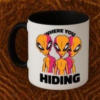 Where You Hiding Creepy Aliens Coffee Mug thumb 2
