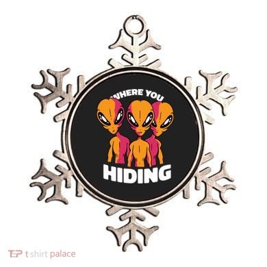 Where You Hiding Creepy Aliens Ornament
