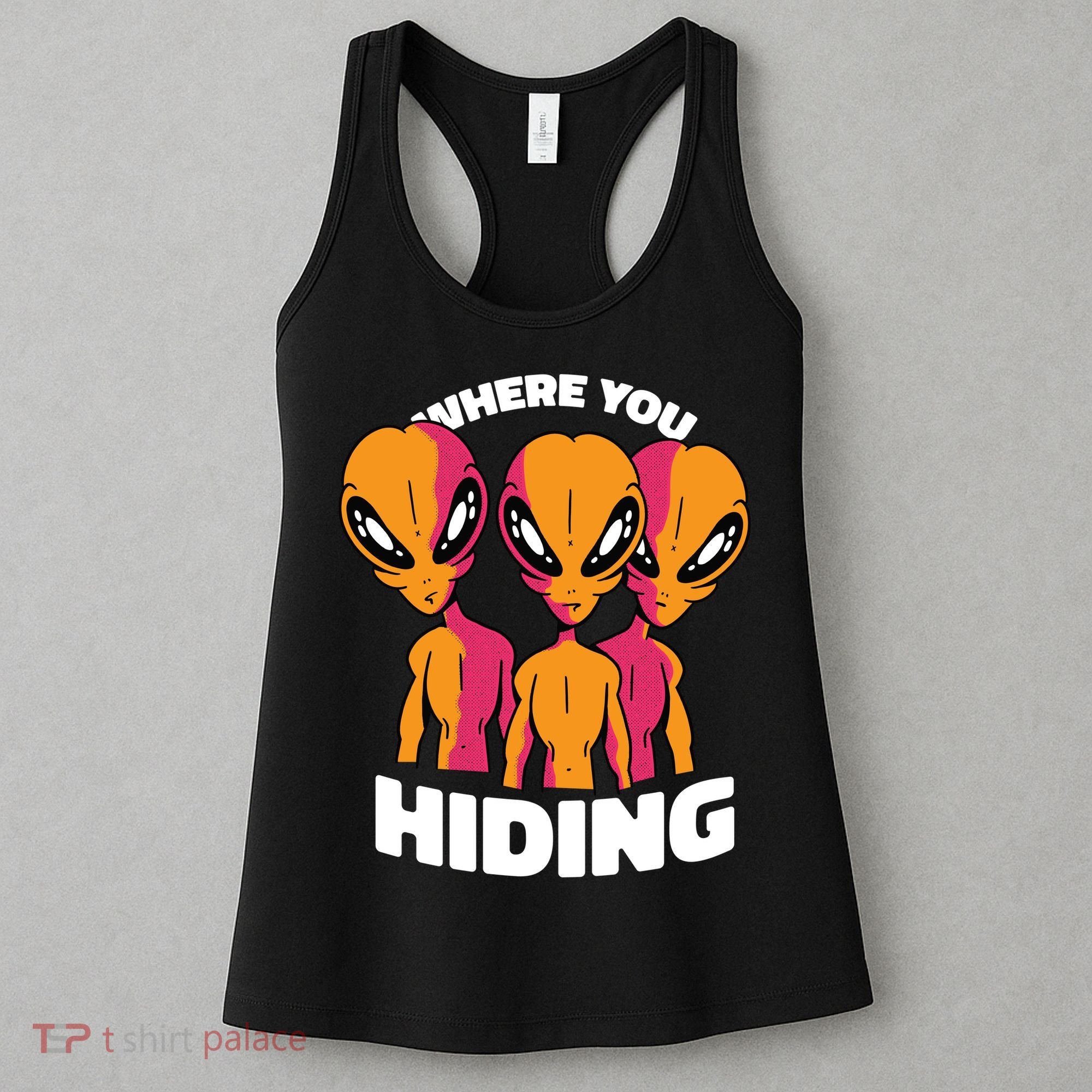 Where You Hiding Creepy Aliens Women's Tank Top