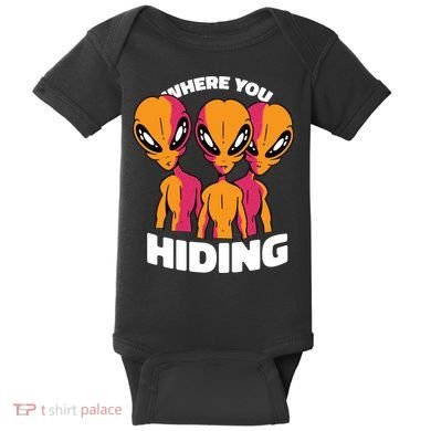 Where You Hiding Creepy Aliens Baby Bodysuit