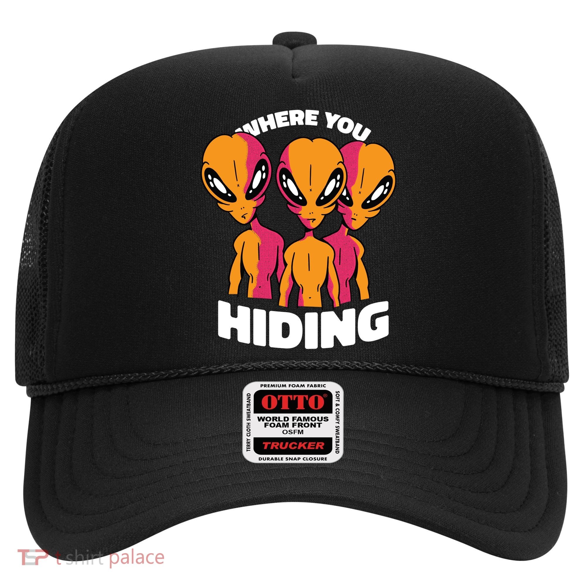 Where You Hiding Creepy Aliens Hat