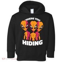 Where You Hiding Creepy Aliens Toddler Hoodie thumb 0
