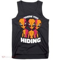 Where You Hiding Creepy Aliens Tank Top thumb 0